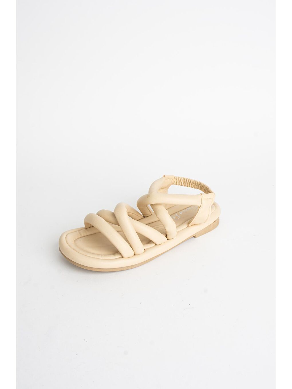 Bej Bantlı Rahat Taban Kadın Lastikli Sandalet 007-73-23-4