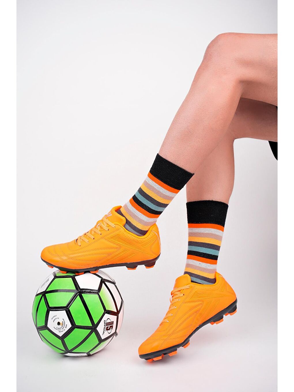 Turuncu CASEMİR Unisex  Krampon Halı Saha Futbol Spor Ayakkabı