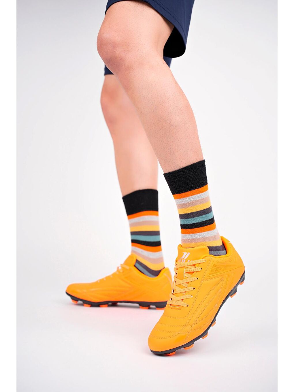 Turuncu CASEMİR Unisex  Krampon Halı Saha Futbol Spor Ayakkabı-1