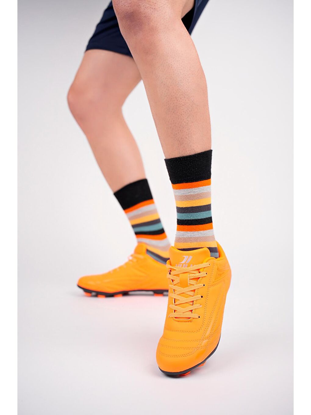 Turuncu CASEMİR Unisex  Krampon Halı Saha Futbol Spor Ayakkabı-7