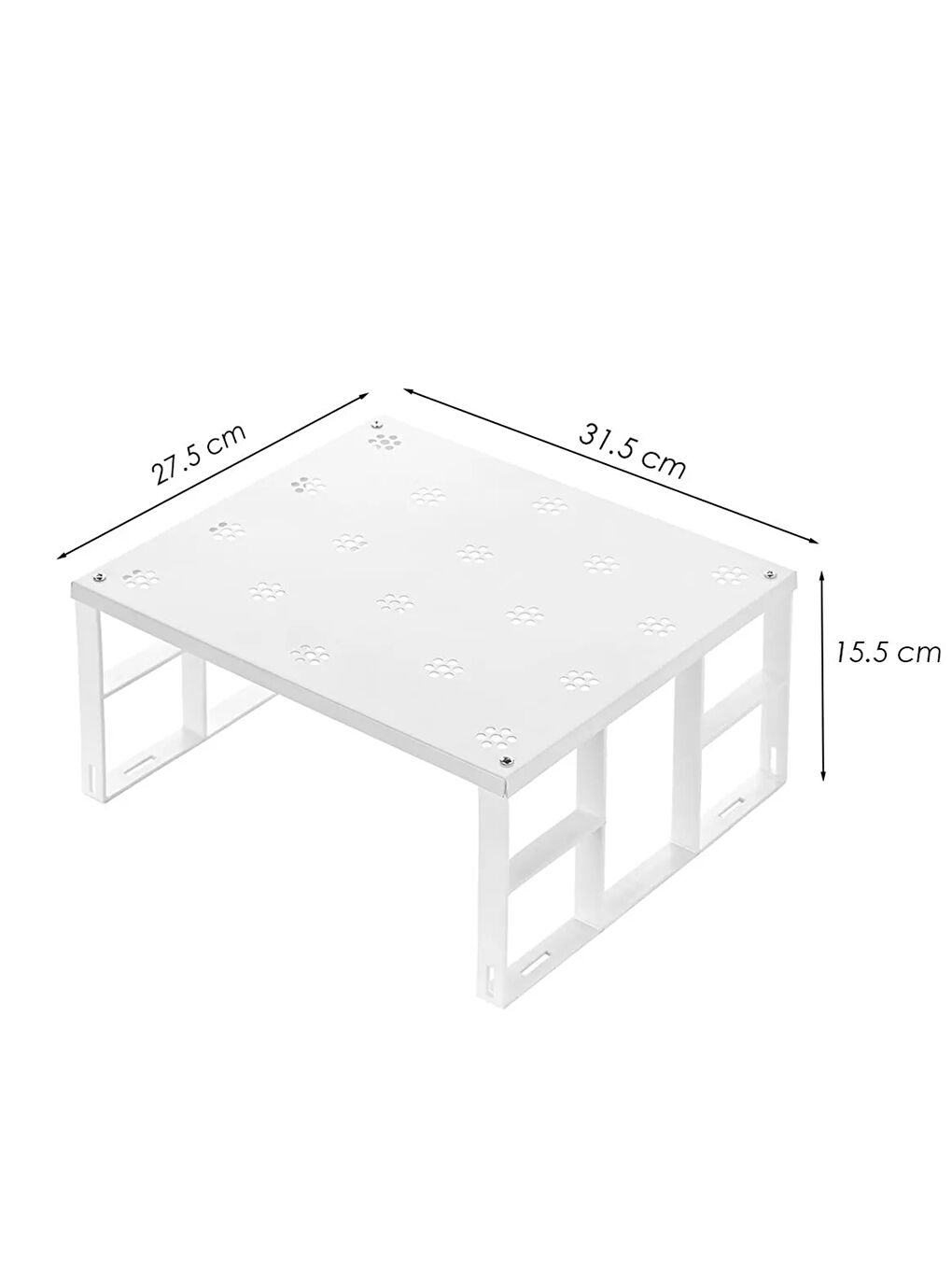 Beyaz Dükkanönü Dolap Içi Düzenleyici Raf Tabak Bardak Rafı Metal Raf 3'lü-2