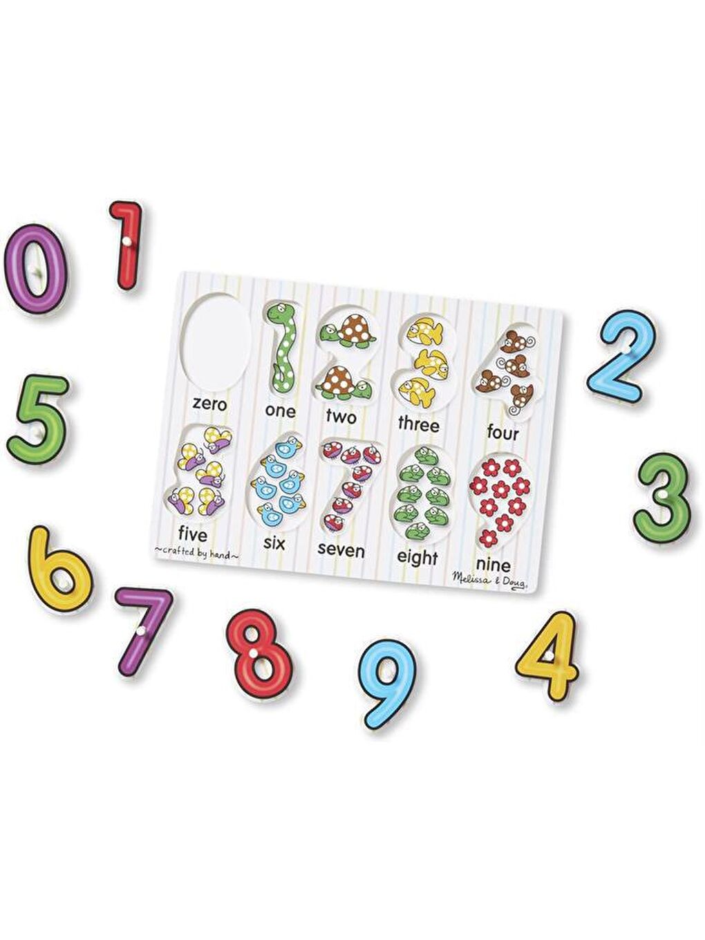 Melissa and Doug Karışık Ahşap Tutmalı Yapboz - Sayılar