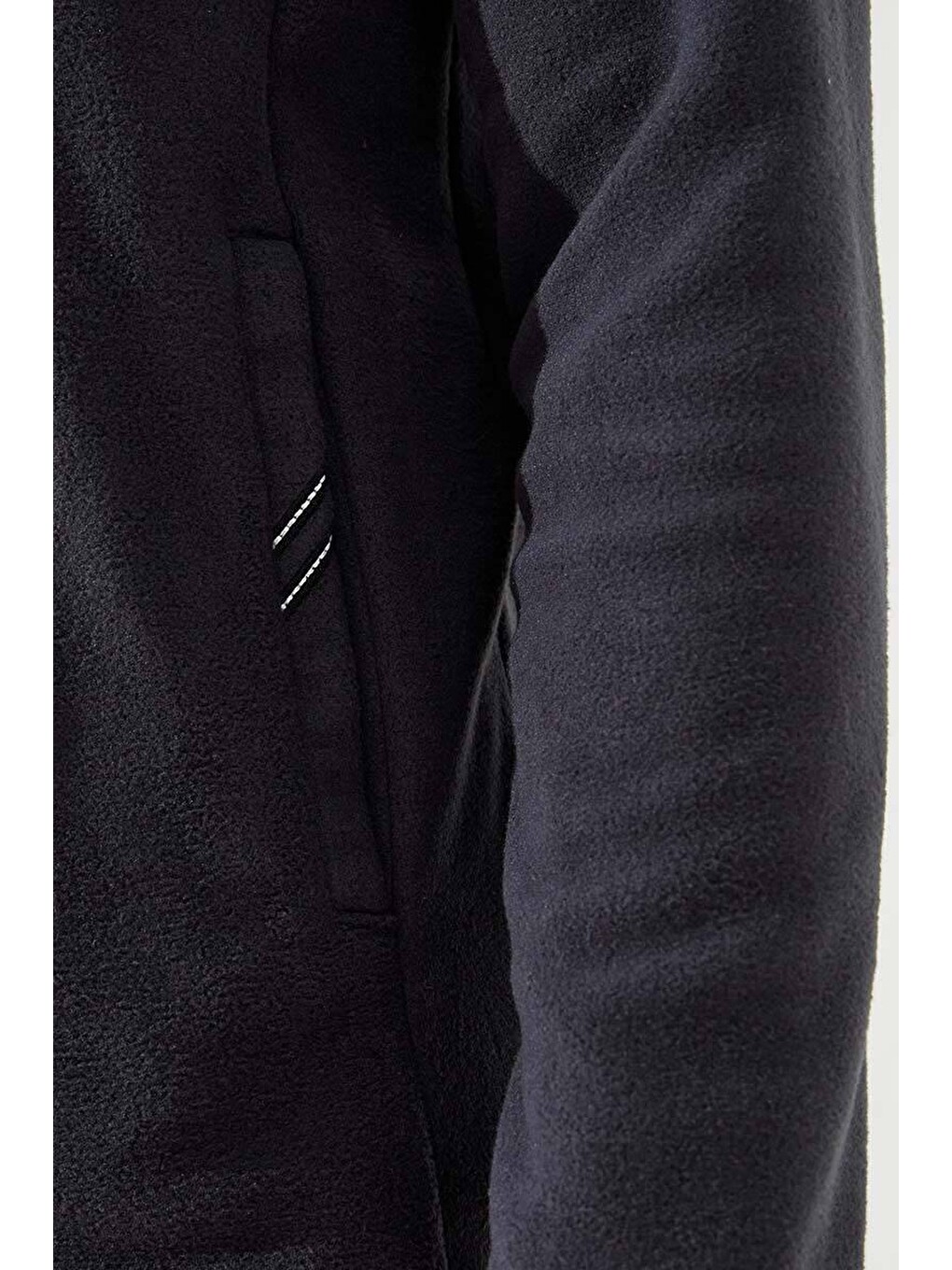 Antrasit Yarım Fermuarlı Sweatshirt Slim Fit Dik Yaka Erkek Polar - 87891-2