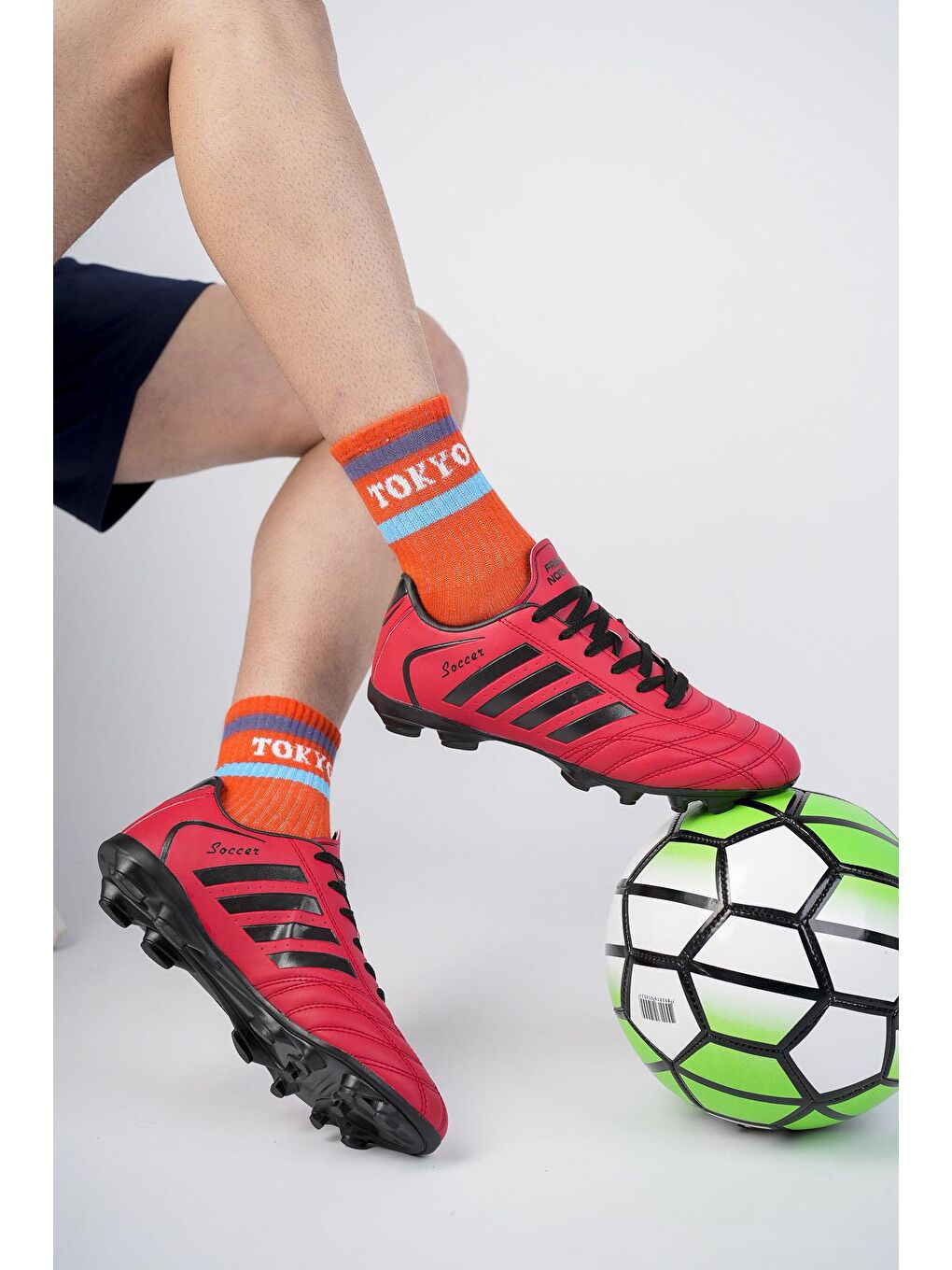 Kırmızı Vidol Unisex  Krampon Halı Saha Futbol Ayakkabı