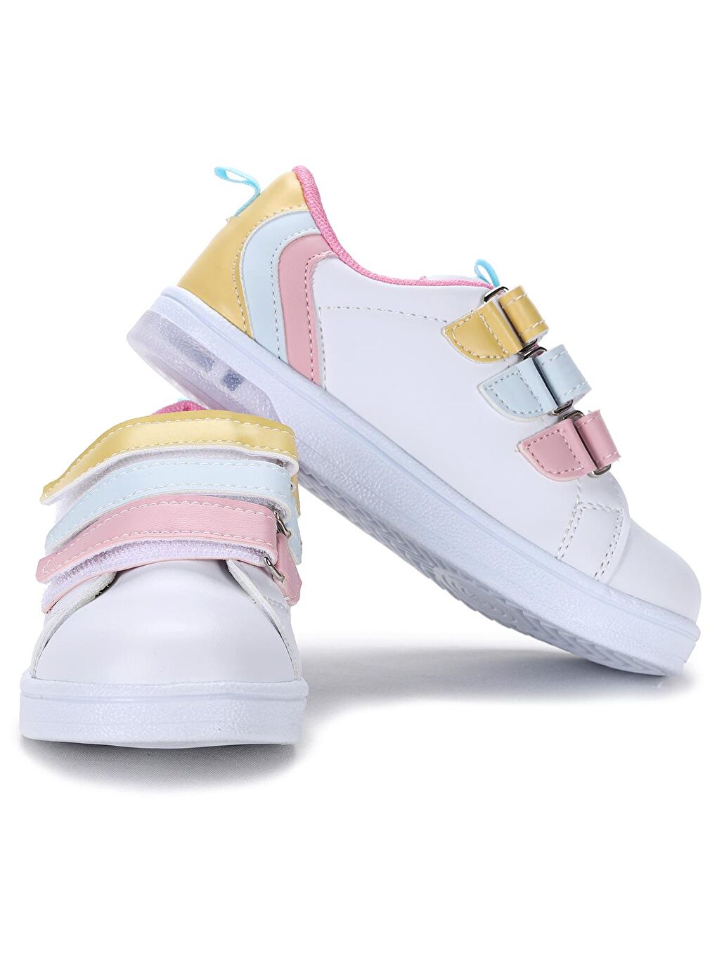 Beyaz Mami Günlük Cırtlı Işıklı Kız/Erkek Çocuk Spor Ayakkabı-1