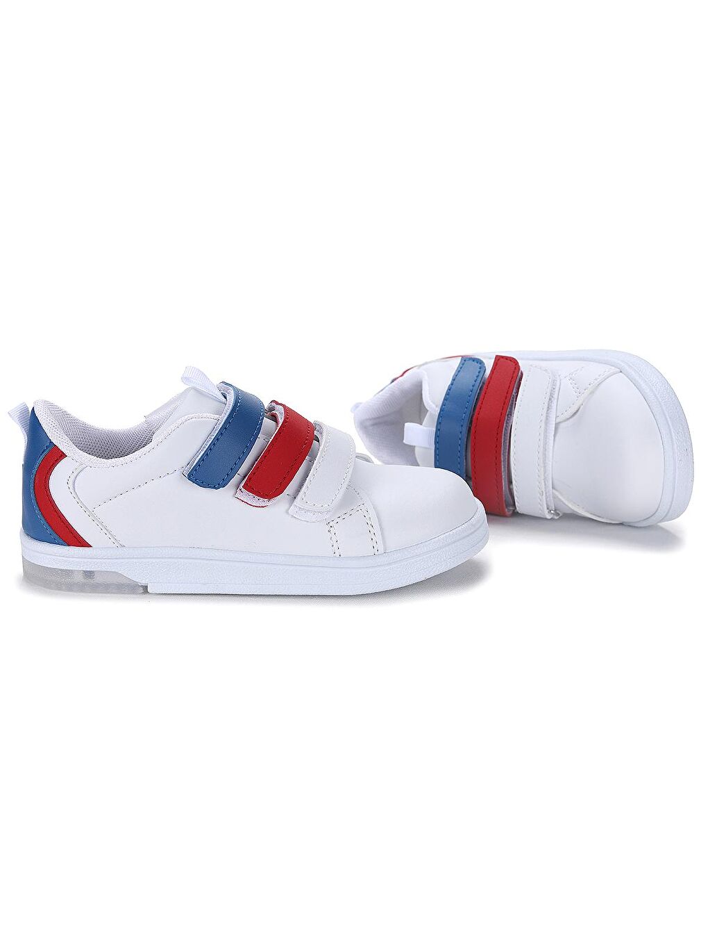 Beyaz Mami Günlük Cırtlı Işıklı Kız/Erkek Çocuk Spor Ayakkabı