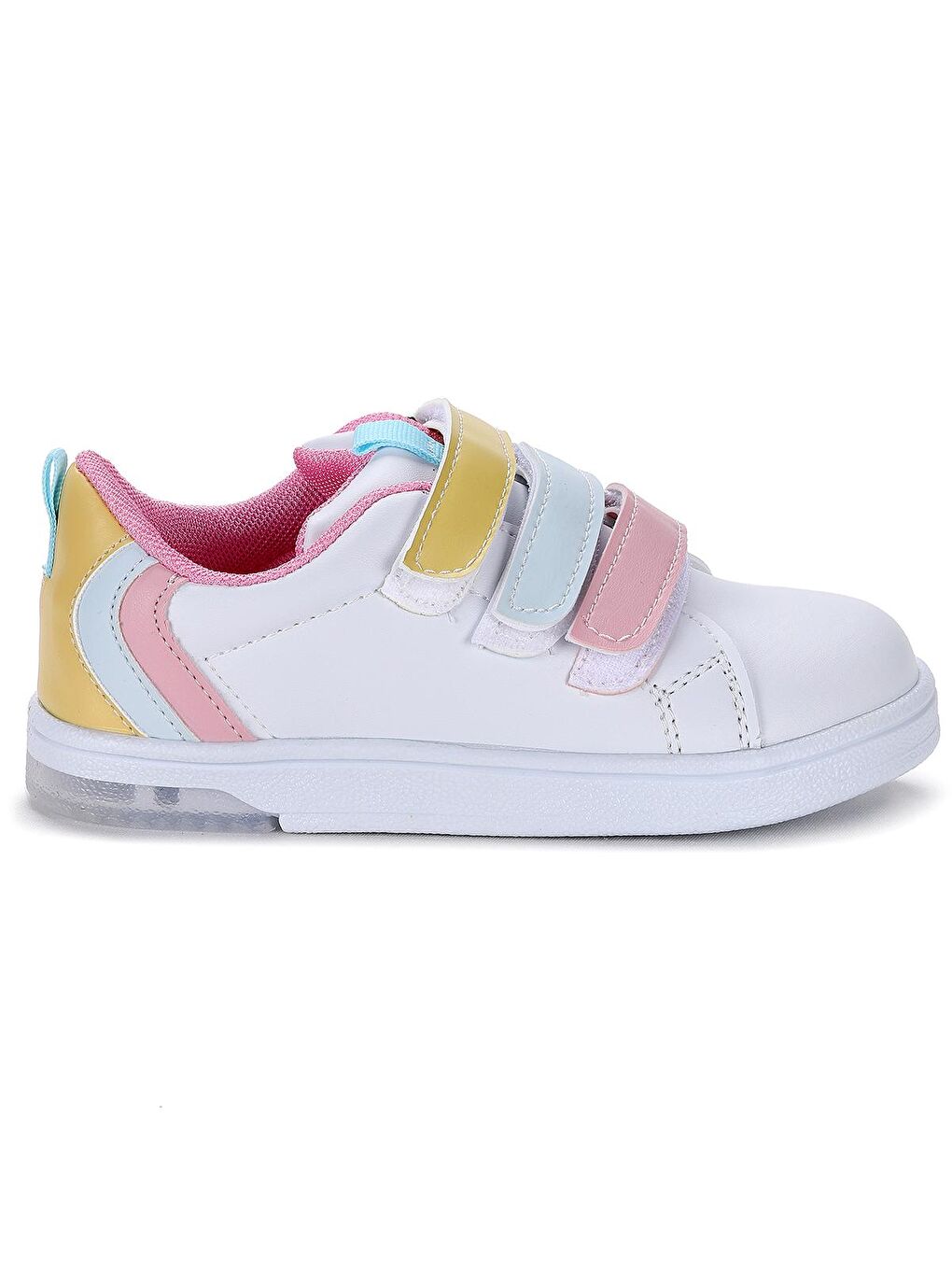 Beyaz Mami Günlük Cırtlı Işıklı Kız/Erkek Çocuk Spor Ayakkabı-3