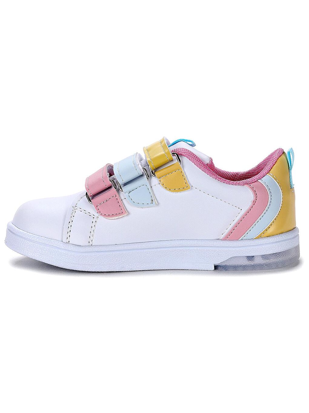 Beyaz Mami Günlük Cırtlı Işıklı Kız/Erkek Çocuk Spor Ayakkabı-4