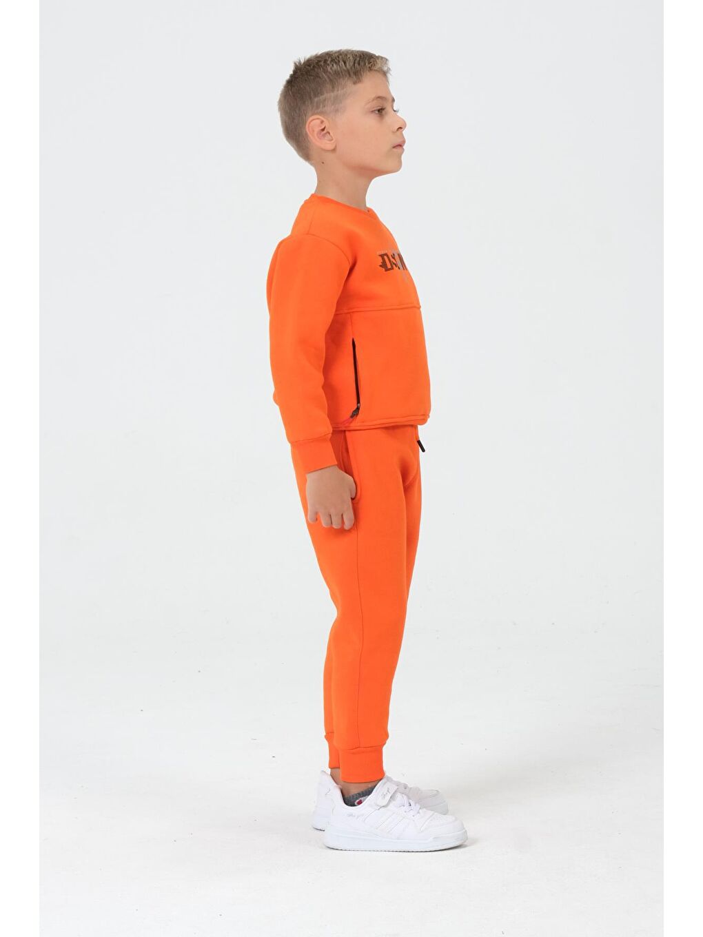 Turuncu Erkek Çocuk Bisiklet Yaka Eşofman Takımı-2