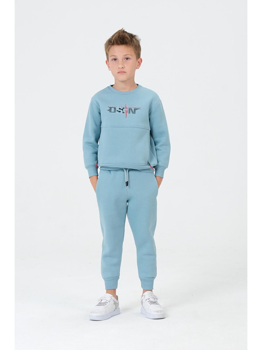 Mavi Erkek Çocuk Bisiklet Yaka Eşofman Takımı