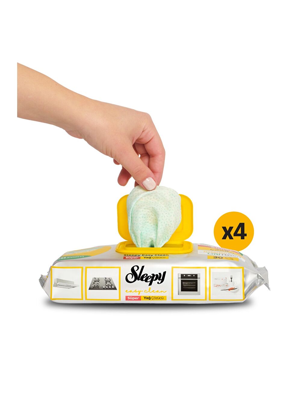 Sleepy Easy Clean Süper Yağ Çözücü Yüzey Temizlik Havlusu&mendili 4x30 (120 Yaprak) - 1