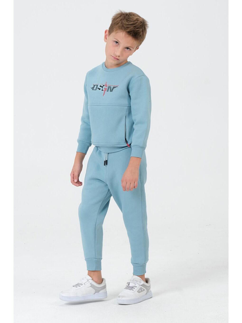 Mavi Erkek Çocuk Bisiklet Yaka Eşofman Takımı-3