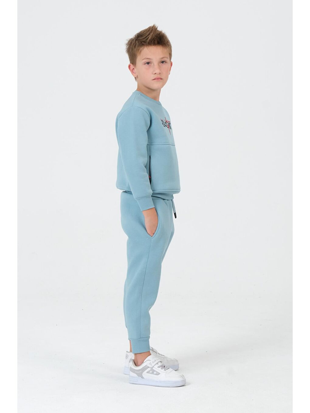 Mavi Erkek Çocuk Bisiklet Yaka Eşofman Takımı-4