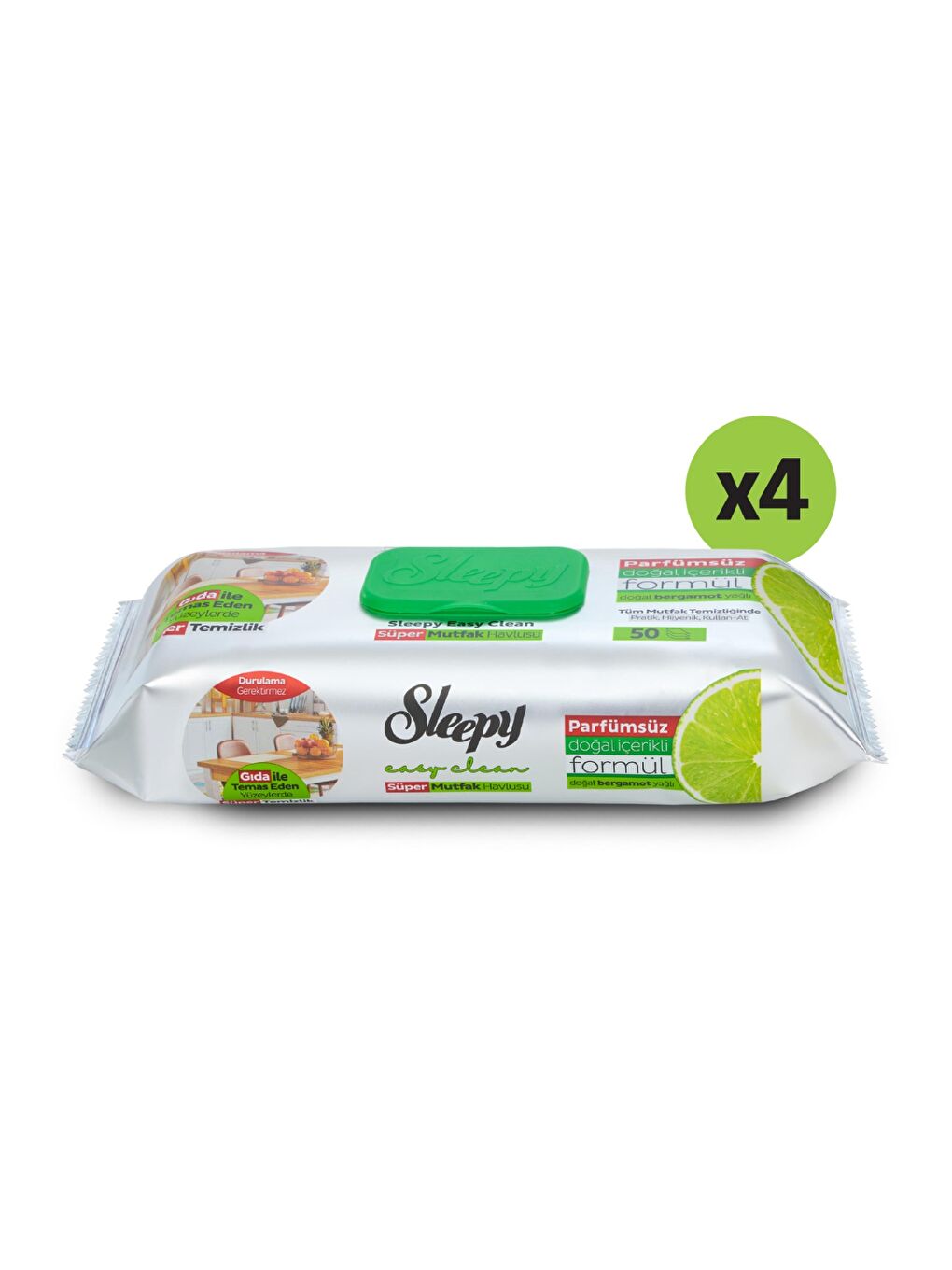 Easy Clean Süper Yüzey Temizlik Mutfak Havlusu&Mendili Bergamot Yağlı 4X50 (200 Yaprak)-1