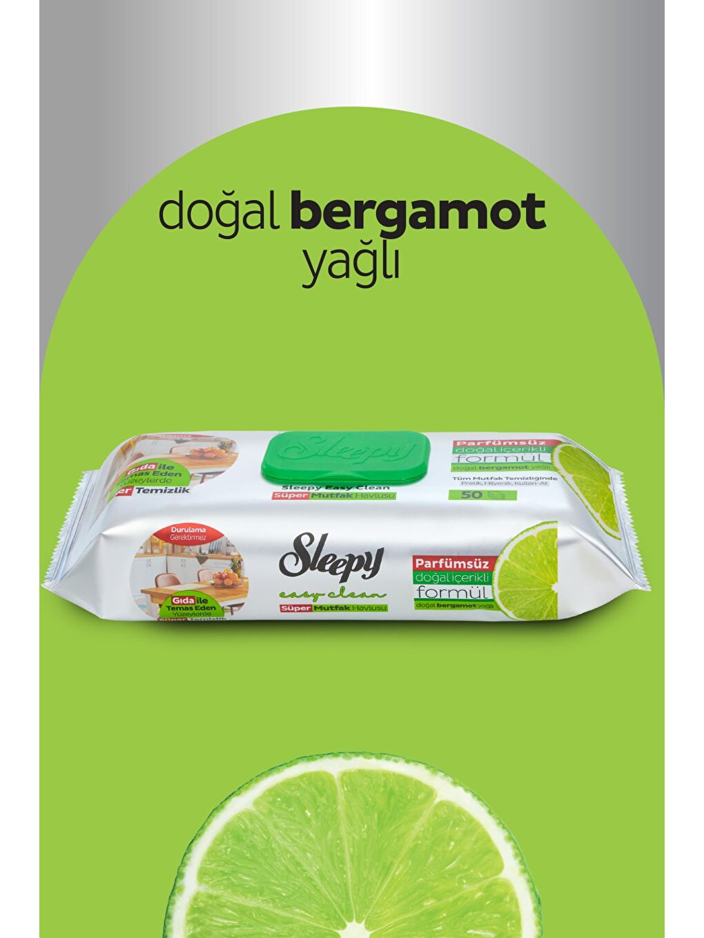 Easy Clean Süper Yüzey Temizlik Mutfak Havlusu&Mendili Bergamot Yağlı 4X50 (200 Yaprak)-2