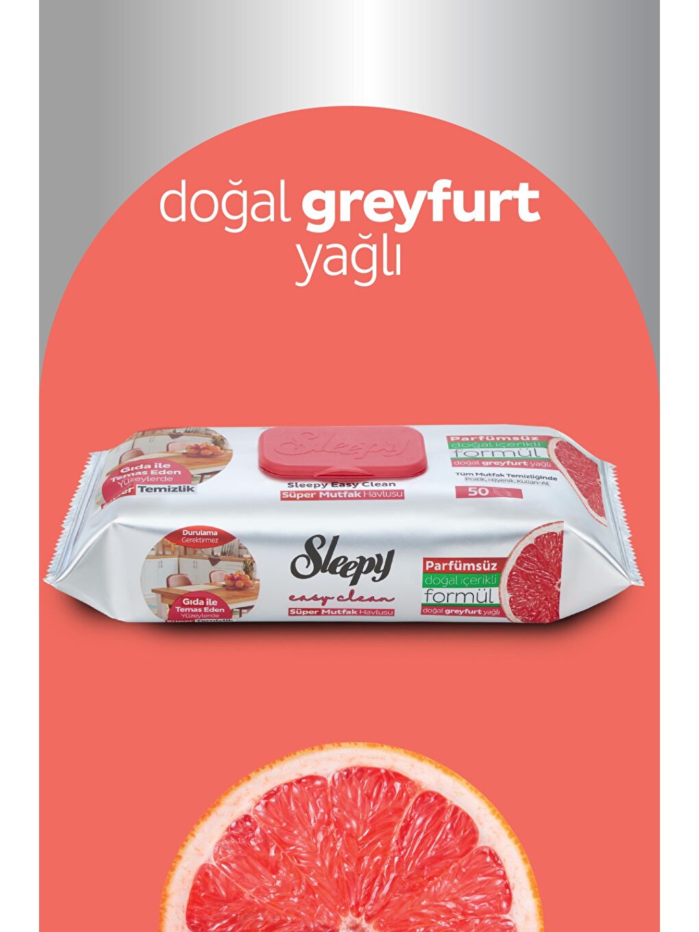 Easy Clean Süper Yüzey Temizlik Mutfak Havlusu&Mendili Greyfurt Yağlı 4X50 (200 Yaprak)-2