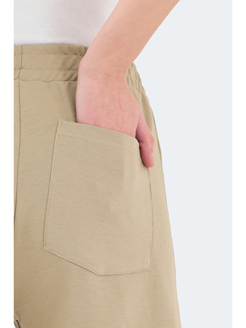 RAMLAH I Kadın Cepli Bej Şort-5