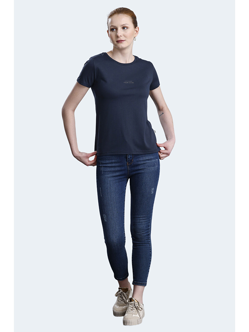 PAYTONS Kadın Koyu Gri Tişört-6