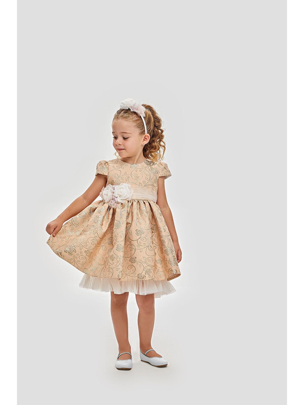 Pembe Robası Güllü Jakarlı Abiye