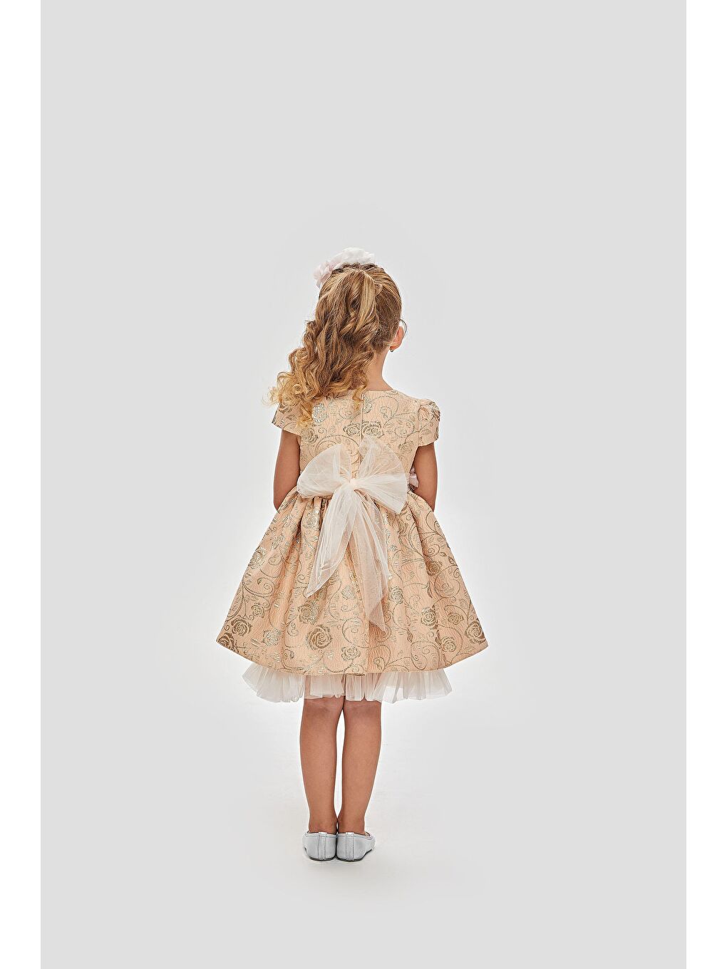 Pembe Robası Güllü Jakarlı Abiye-1