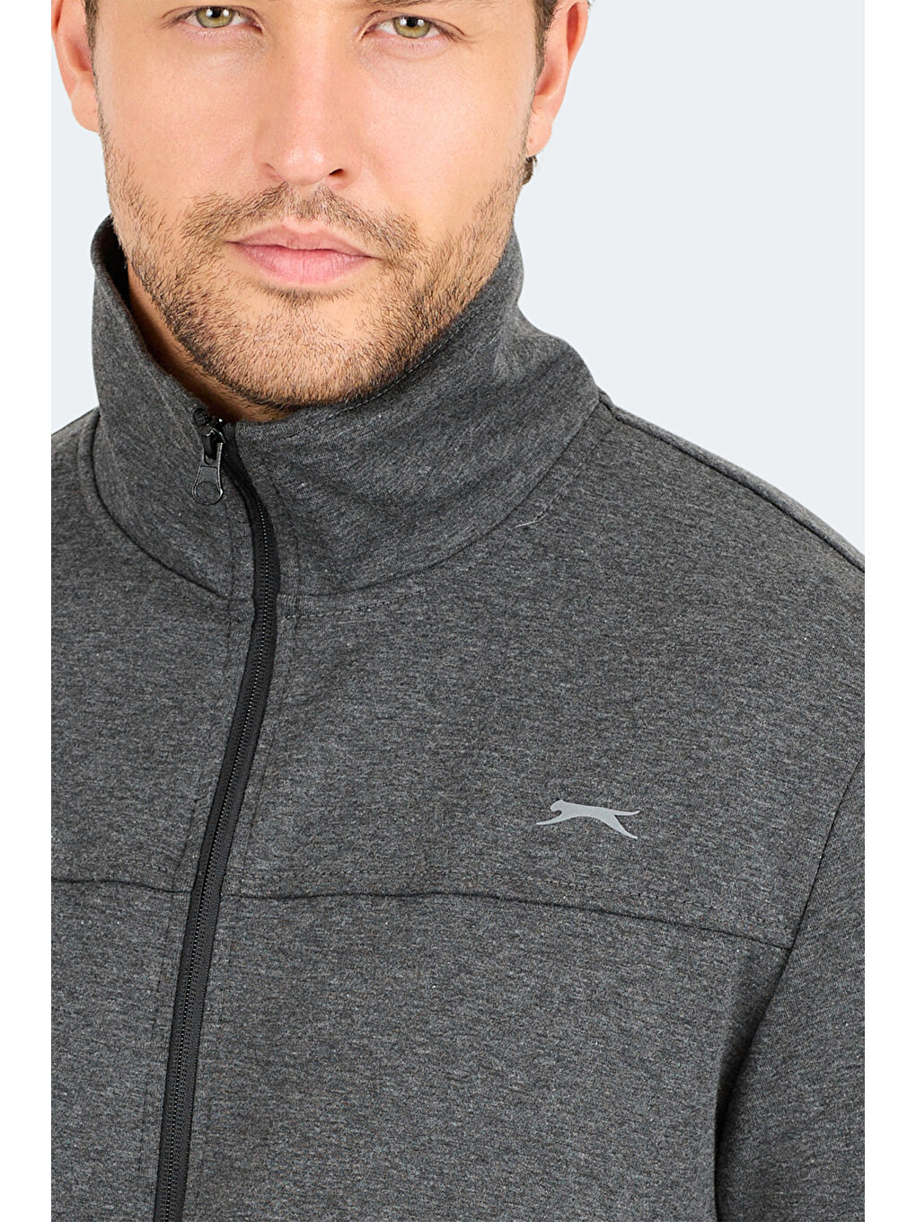 ORDER IN Erkek Fermuarlı Dik Yaka Cepli Koyu Gri Eşofman Takımı-5