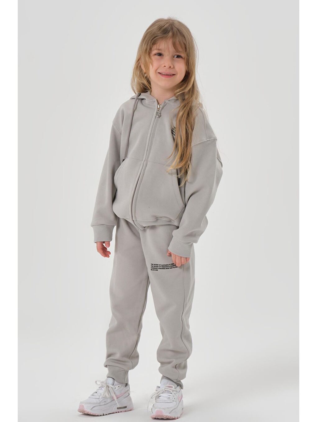 Gri Mevsimlik Kız Çocuk Eşofman Takımı
