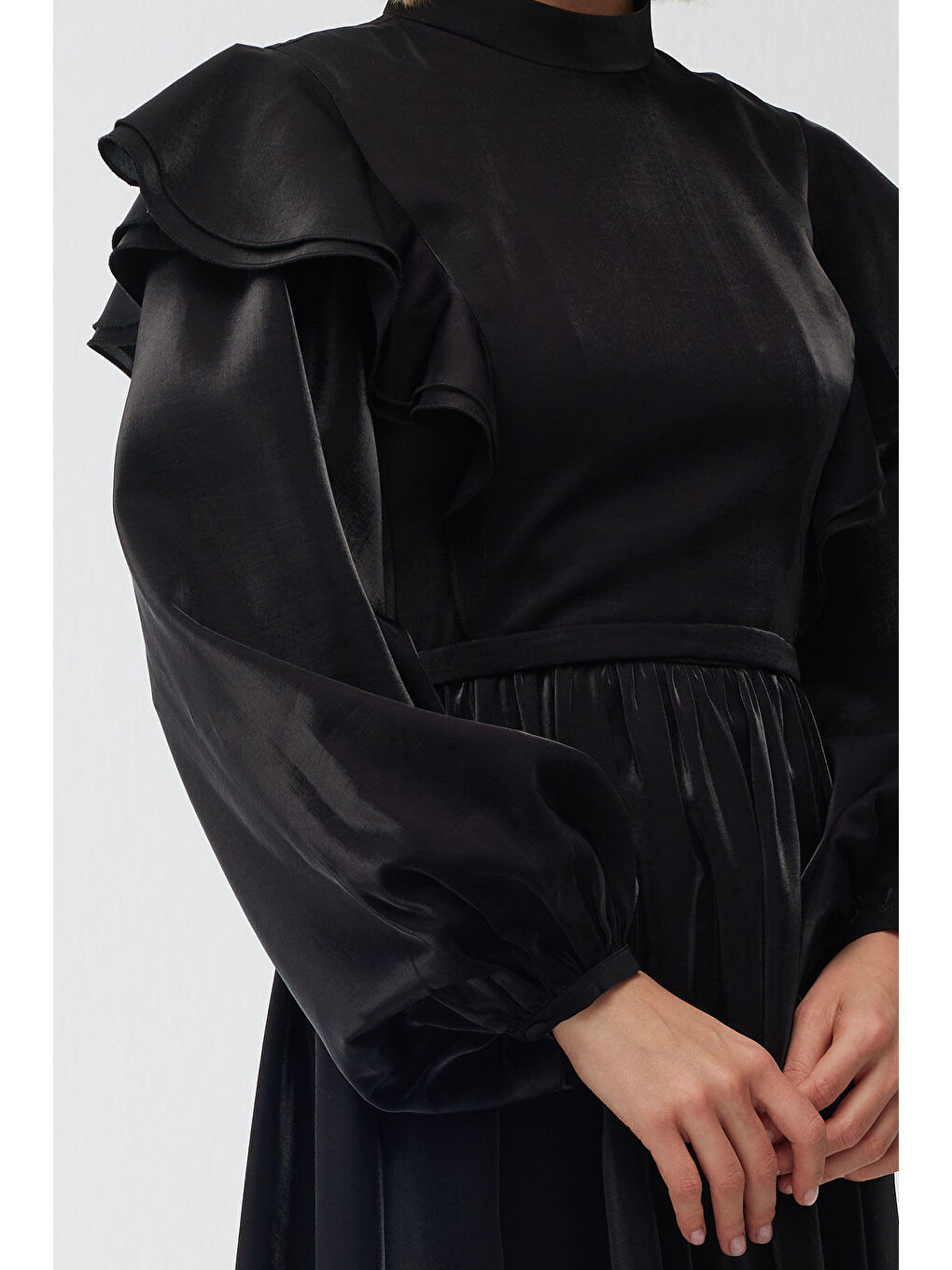 Işıltılı Grace Abiye Elbise Siyah-3