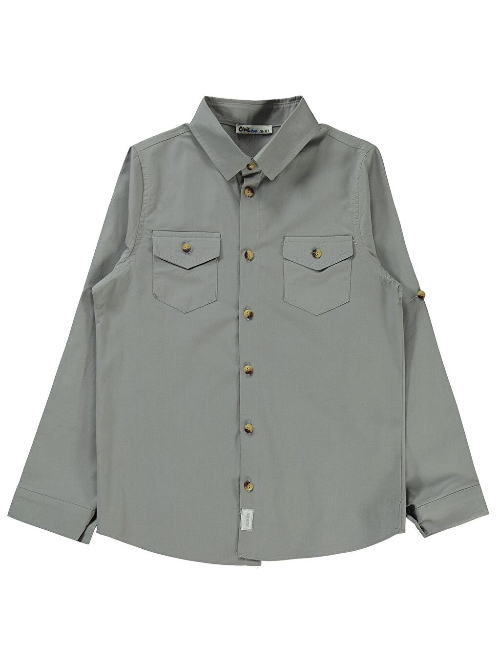 Boys Kapak Cepli Tişörtlü Gömlek 10-13 Yaş Gömlek - Gri 10-11 Yaş-3