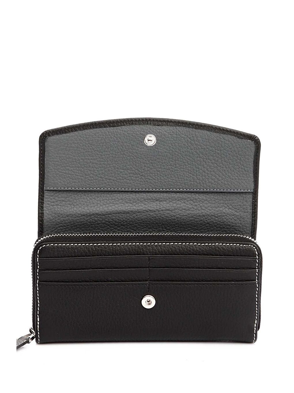 Siyah Hakiki Deri Kadın Cüzdan 06221-1