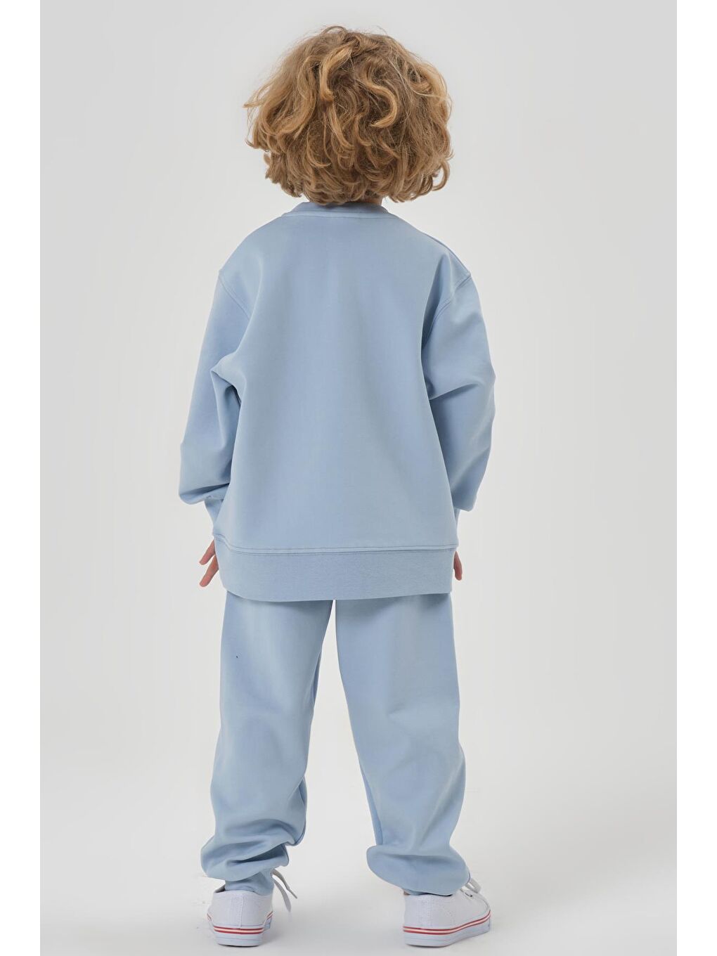 Mavi Bisiklet Yaka Çelikli İnterlok Kumaştan Baskı Detaylı Erkek Çocuk Eşofman Takımı-4