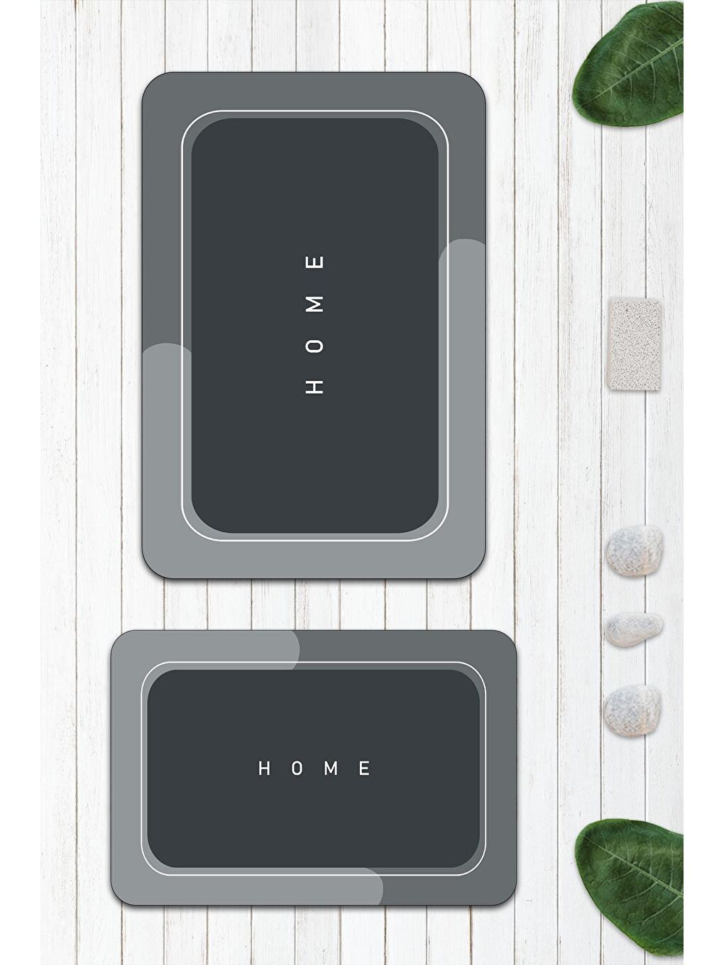 Karışık Modern Desenli Banyo Paspası 2'li 50x60 cm - 60x100cm-1