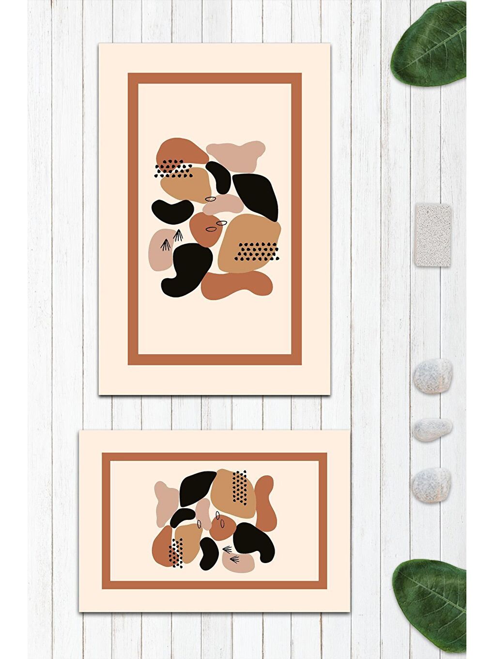 Karışık Modern Desenli Banyo Paspası 2'li 50x60 cm - 60x100cm-1