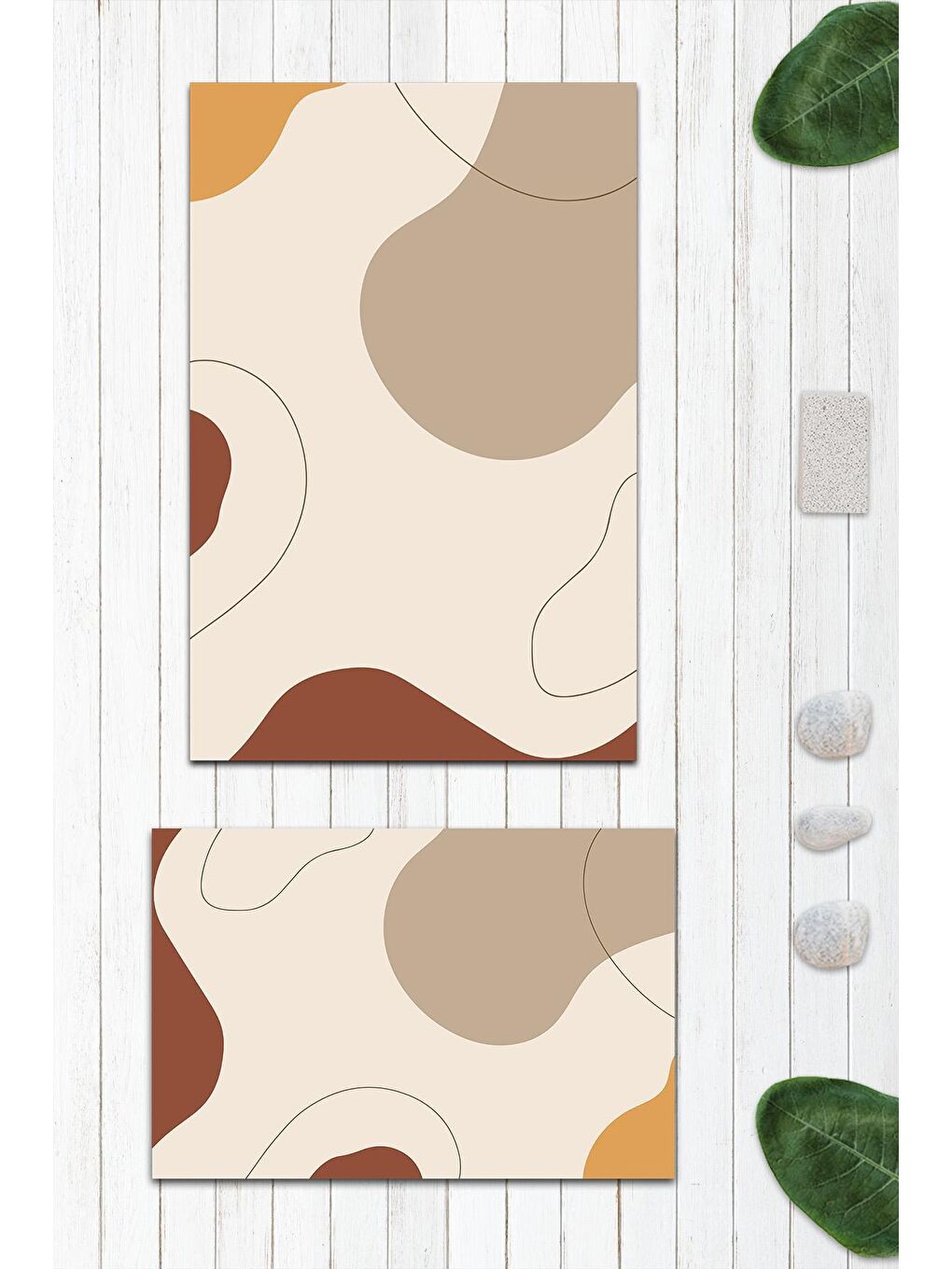 Karışık Modern Desenli Banyo Paspası 2'li 50x60 cm - 60x100cm-1