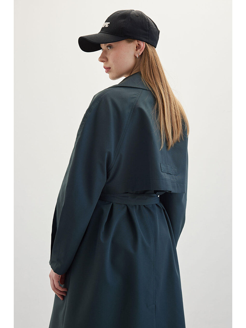 Kruvaze Trençkot Yeşil-4