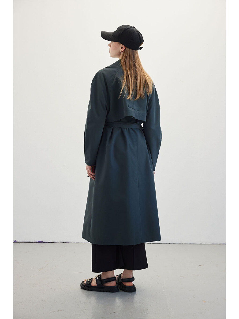 Kruvaze Trençkot Yeşil-7