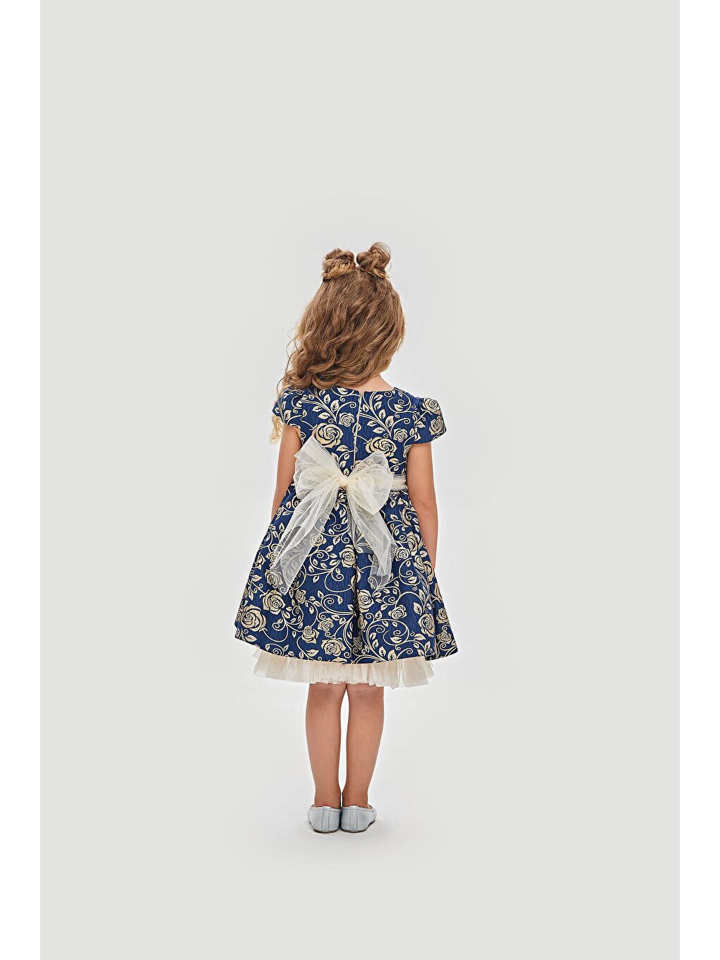 Lacivert Robası Güllü Jakarlı Abiye-1