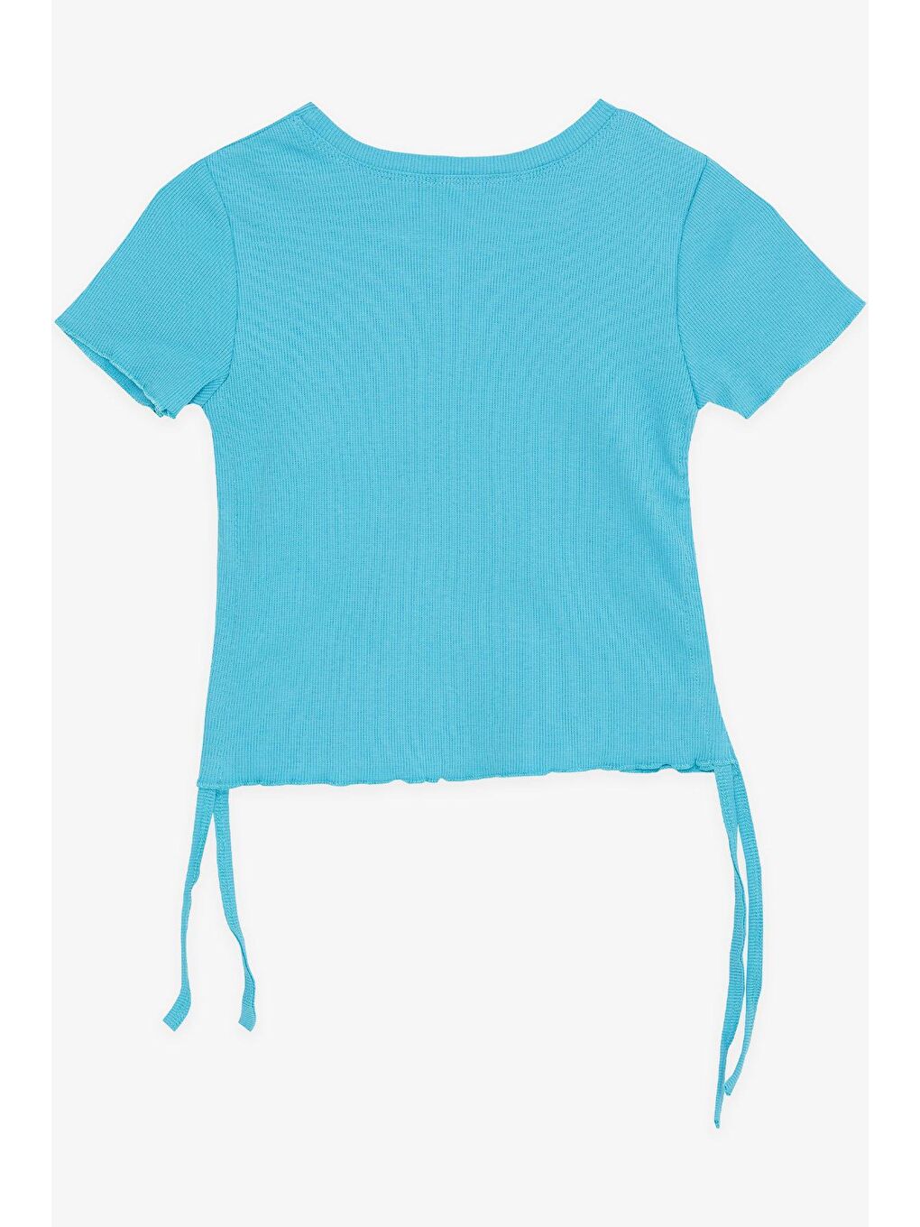 Kız Çocuk Tişört Yanları Büzgülü Açık Mavi (8-14 Yaş)-1