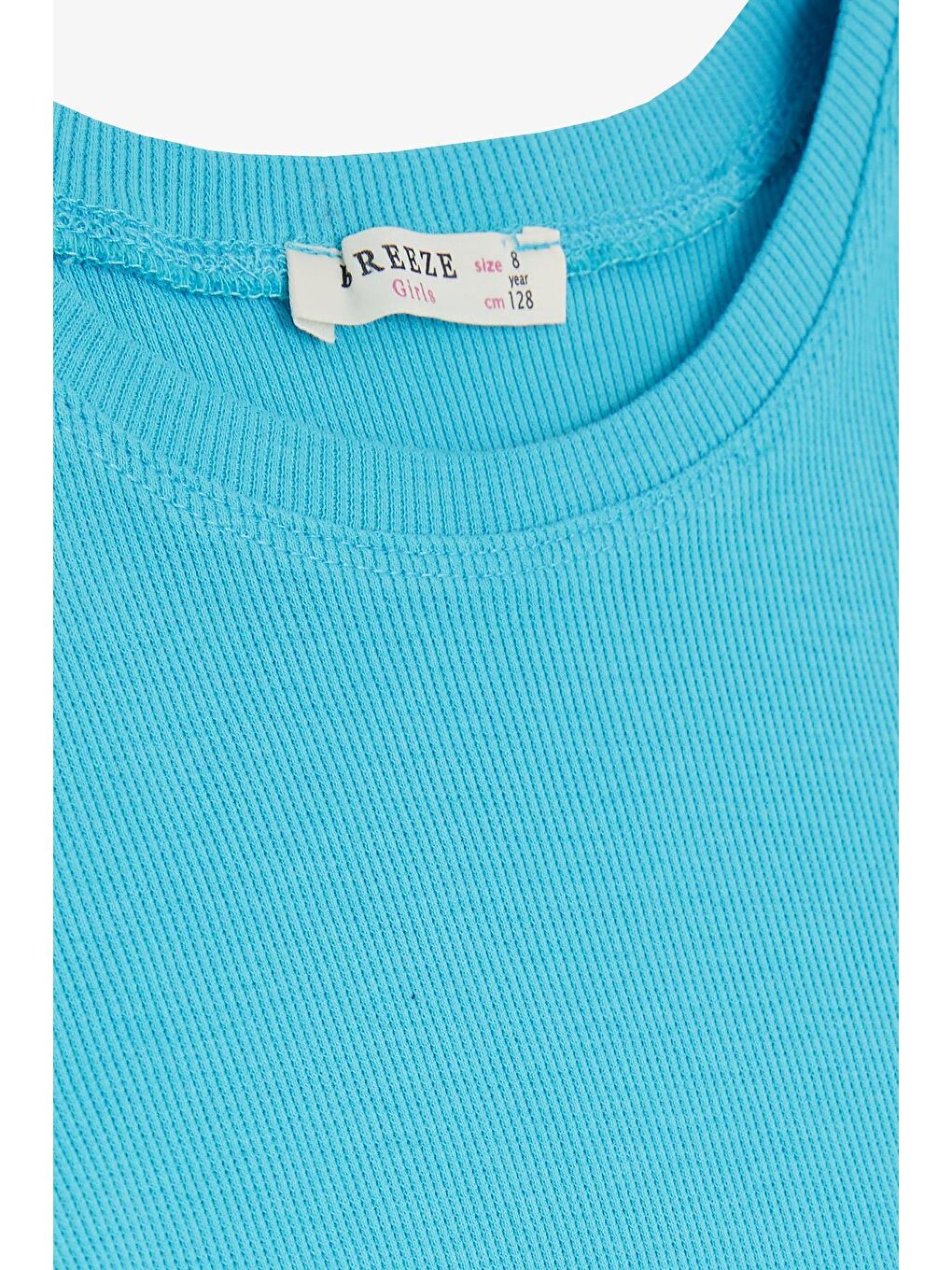 Kız Çocuk Tişört Yanları Büzgülü Açık Mavi (8-14 Yaş)-2