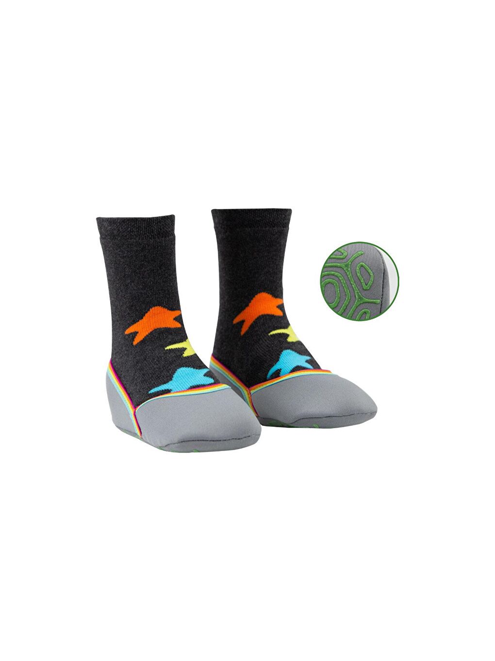Antrasit Yıldız Desenli Çocuk Slippers