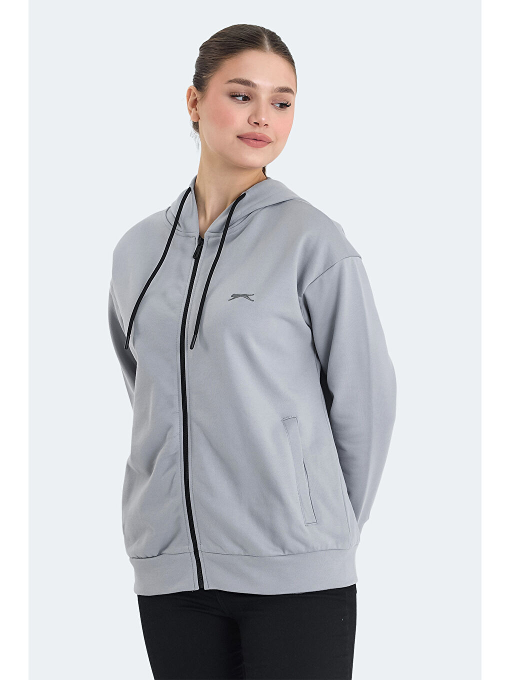 KATHLEENA IN Kadın Oversıze Gri Sweatshırt-2