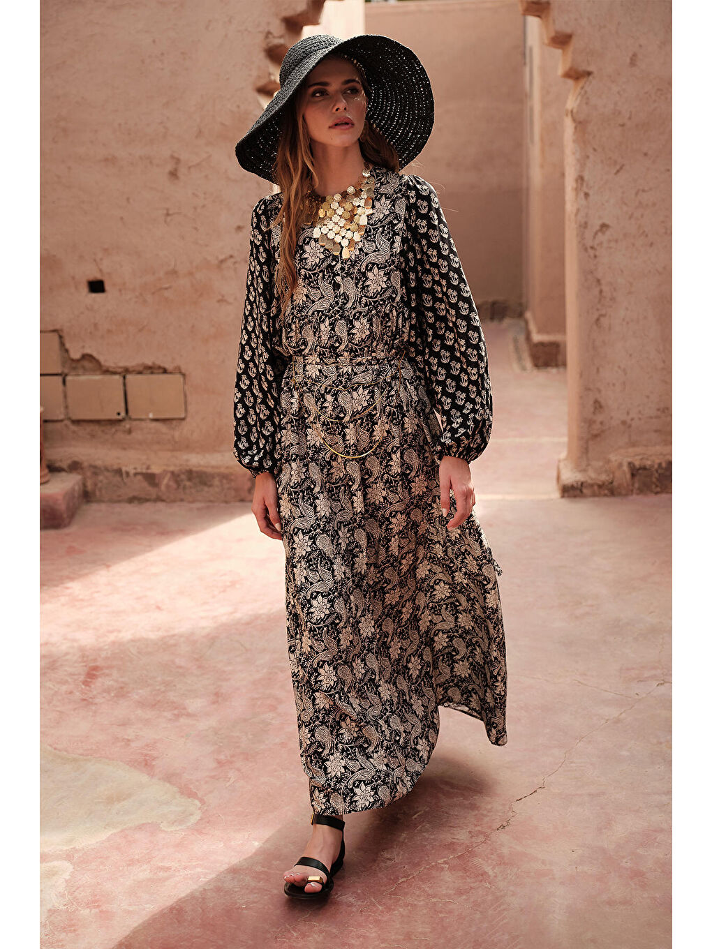 Renksiz Viskon Balon Kol Elbise Carmıne