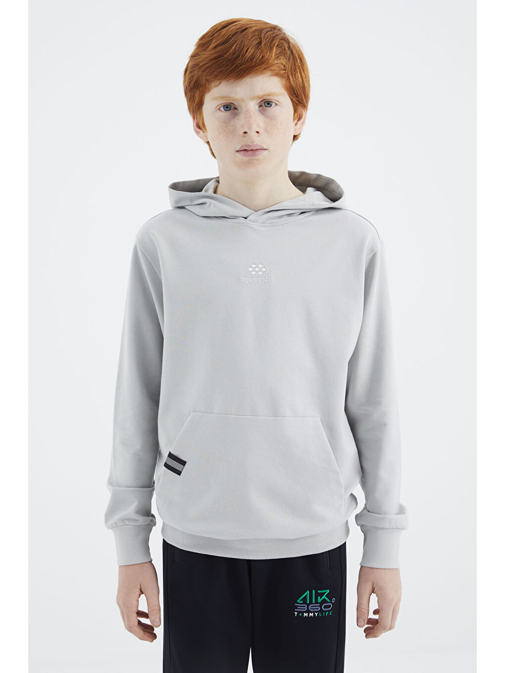 Bej Taş Kapüşonlu Erkek Çocuk Sweatshirt   11177-1