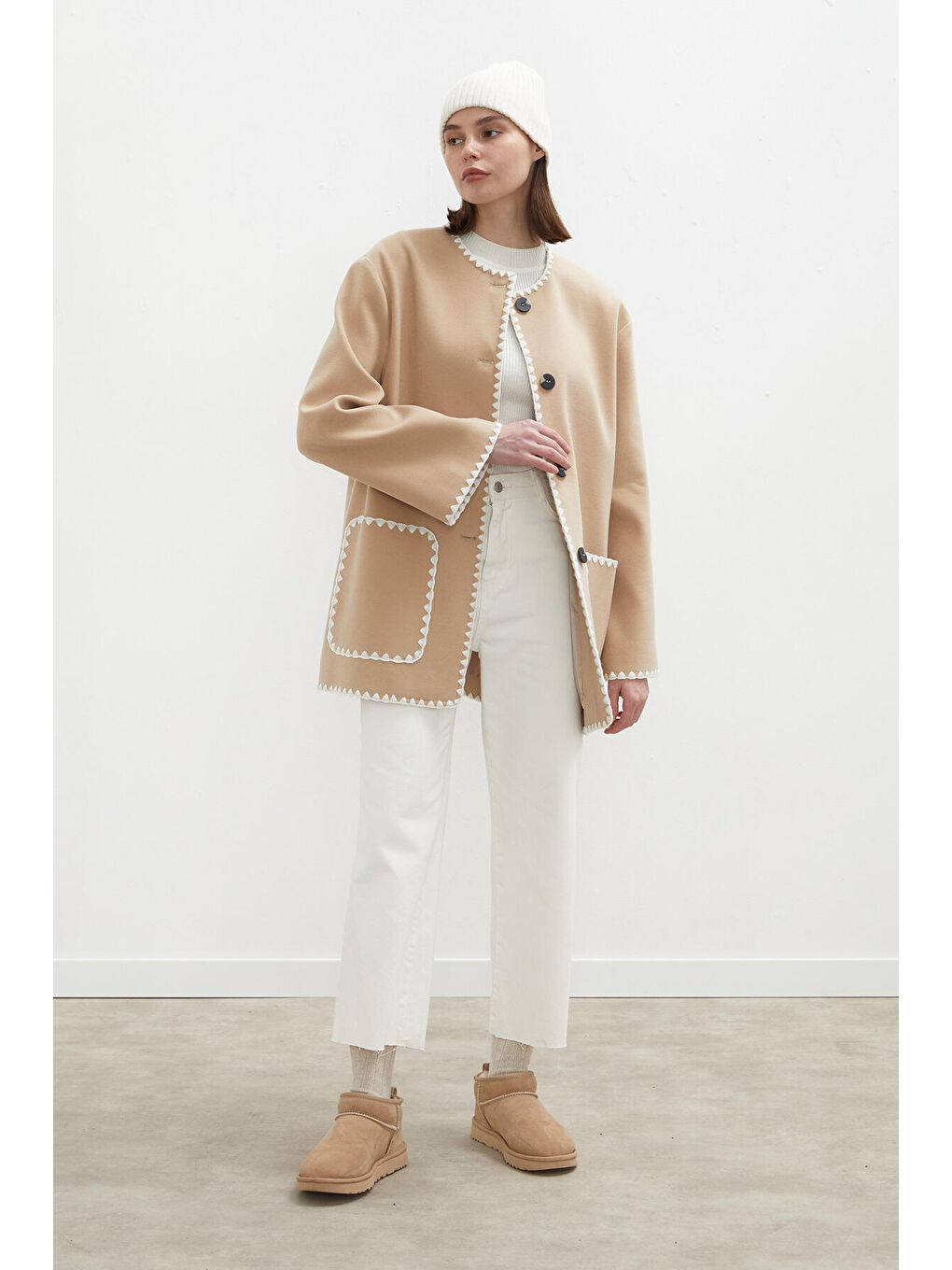 1965 Straight Denim Pantolon Ekru-2