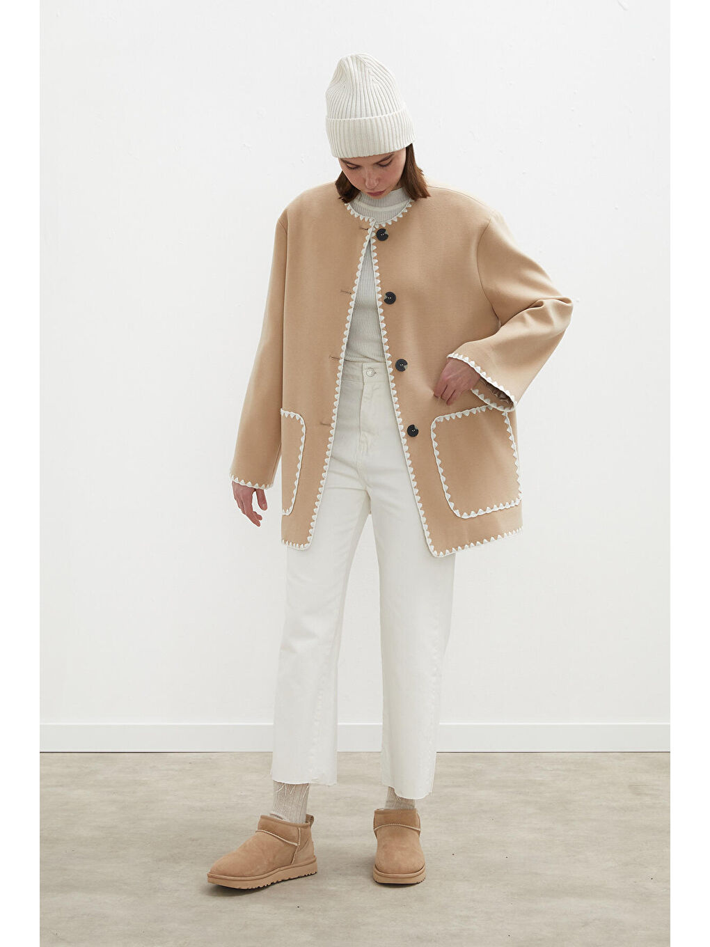 1965 Straight Denim Pantolon Ekru-3