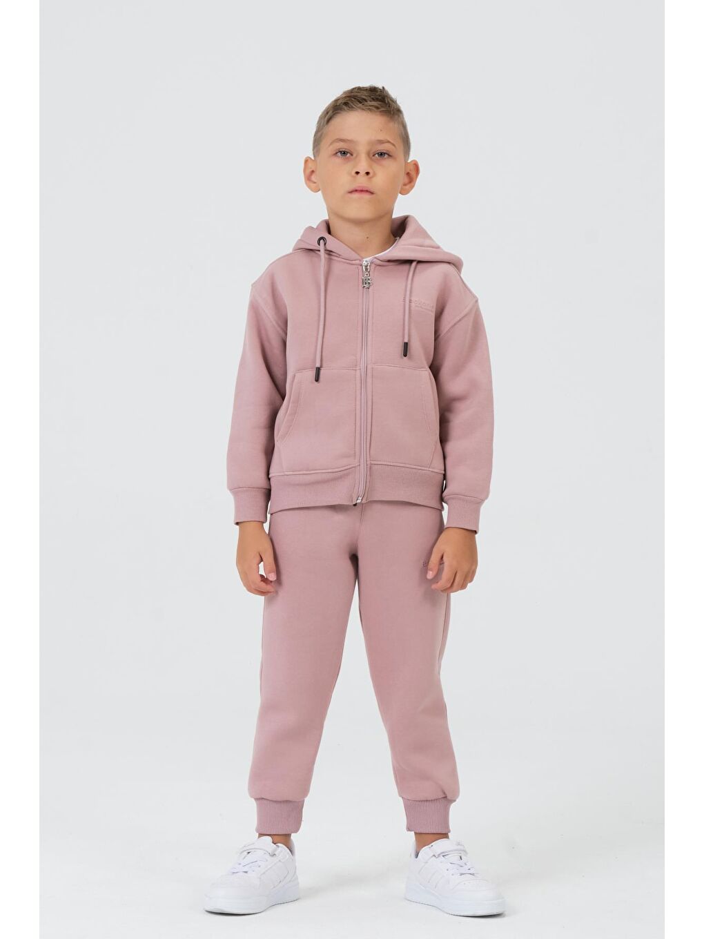 Pembe Erkek Çocuk Kapüşonlu Eşofman Takımı