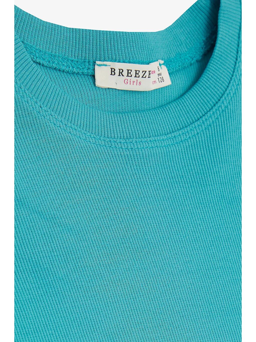 Turkuaz Kız Çocuk Tişört Yanları Büzgülü Mint Yeşili (8-14 Yaş)-2