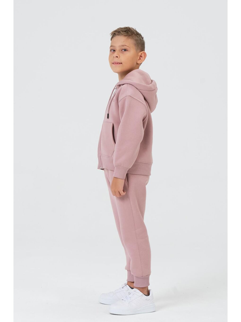 Pembe Erkek Çocuk Kapüşonlu Eşofman Takımı-1