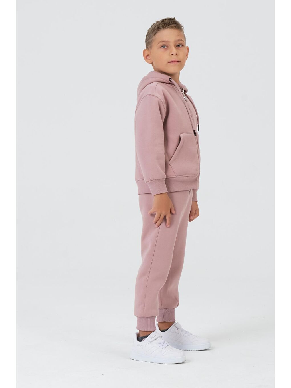 Pembe Erkek Çocuk Kapüşonlu Eşofman Takımı-2