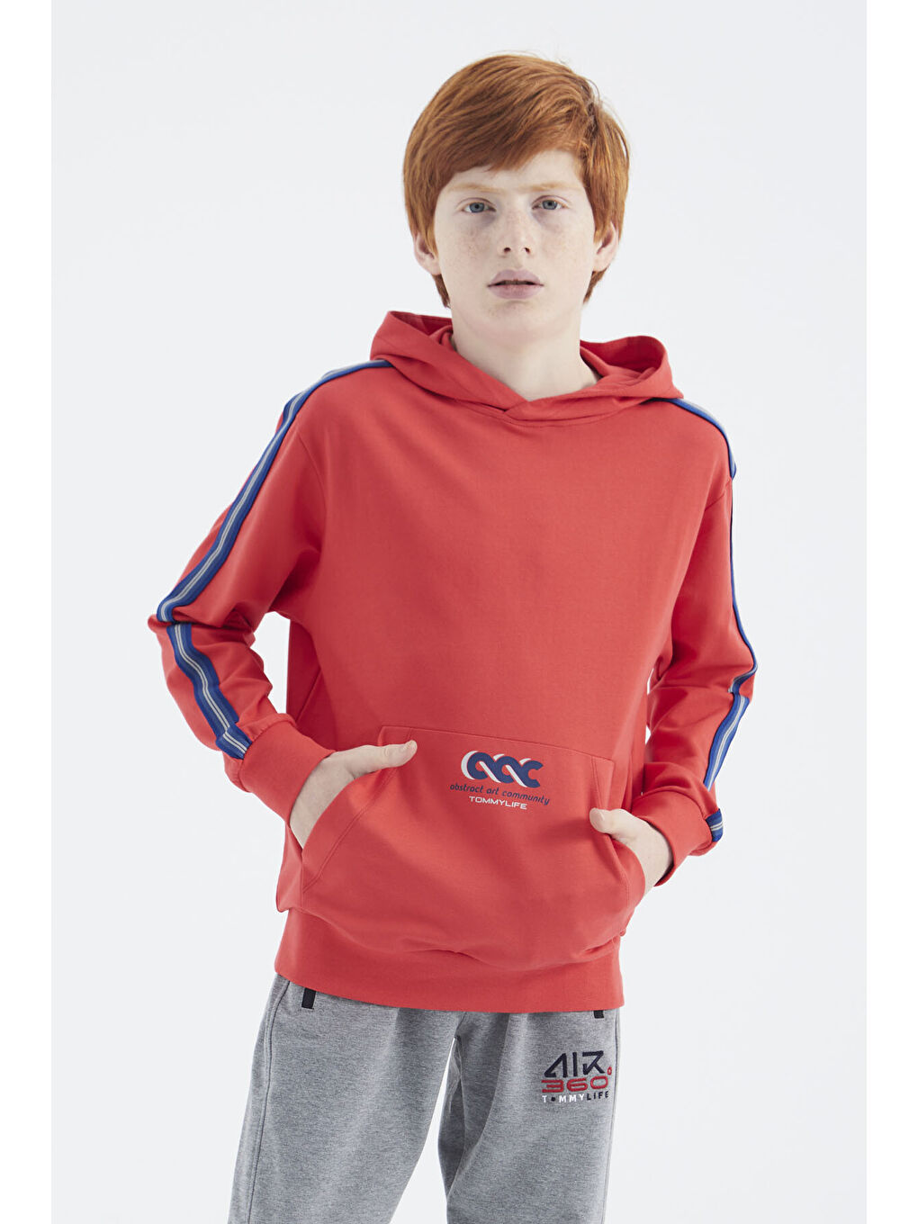 Kırmızı Fiesta Kanguru Cepli Erkek Çocuk Sweatshirt - 11176