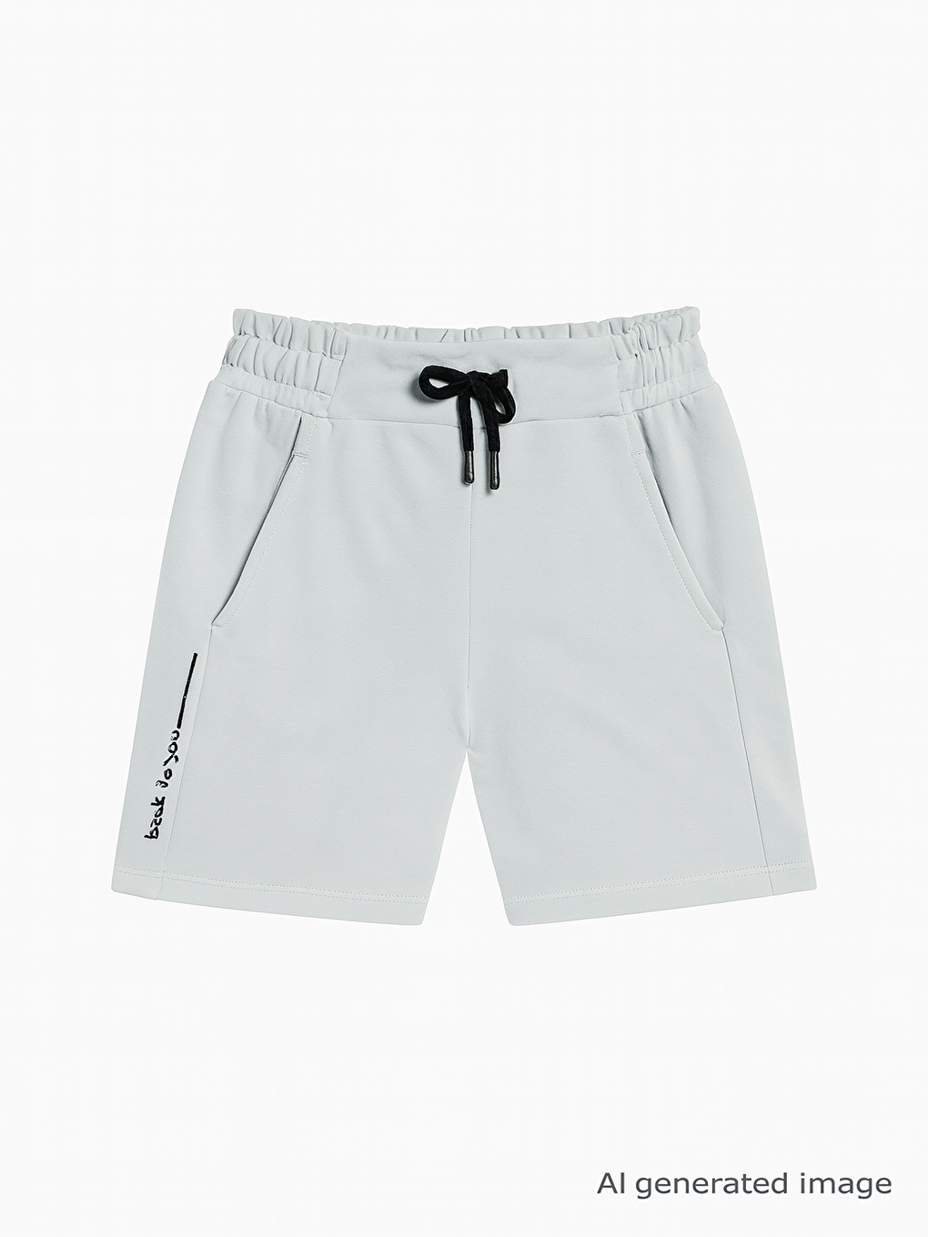 Gri Kız Çocuk Back To You Nakışlı Şort